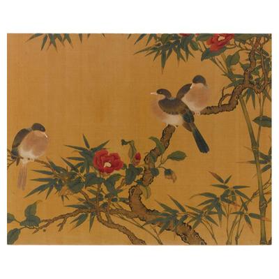 宋林椿花鸟图卷 真正1:1专业超清复制花鸟中国画挂画临摹绢2021