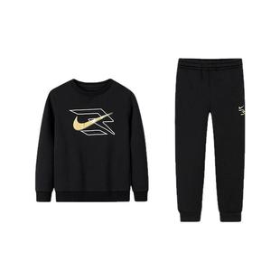 【新年红色】Nike 3brand儿童装男童春秋套装卫衣长裤女童长袖