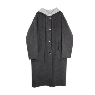 【自营】【自在廓形】ELLE绵羊毛马甲双面呢大衣女2025冬毛呢外套