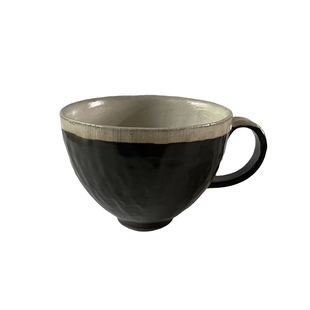 禾下 | 手捏黑釉马克杯  刷毛目咖啡杯 手作陶器 220ML