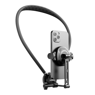 磁吸新款手机挂脖支架第一人称视角拍摄设备挂脖磁吸神器胸前自拍适用大疆GoPro等运动相机胸前固定防抖配件