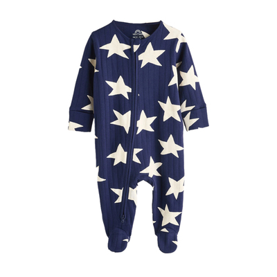 英国NEXT纯棉罗纹星星长袖连体衣