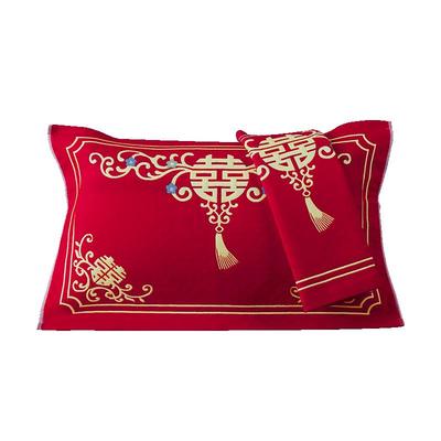 大红色枕巾结婚专用礼品婚礼庆典