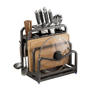 卡贝厨房不锈钢置物架台面菜板架菜刀筷笼一体式砧板刀具收纳架