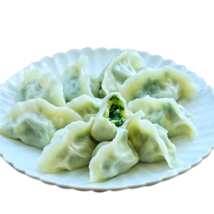 素三鲜手工水饺韭菜鸡蛋饺子速冻方便早餐素菜速食冷冻大菠菜素馅