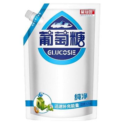 星冠园葡萄糖粉纯净袋装健身低血糖中老年成人补充能量体力418g