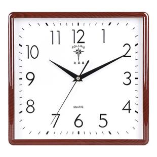 北极星挂钟客厅简约方形时钟现代时尚卧室静音钟表家用壁挂石英钟