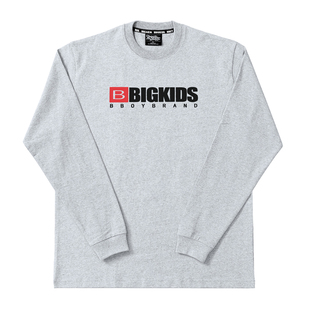 bboy宽松 t恤重磅街舞嘻哈打底hiphop小领长袖 说唱滑板涂鸦街头