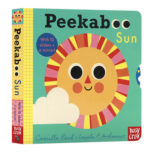 Nosy Crow躲猫猫系列 太阳篇 英文原版绘本 Peekaboo Sun 幼儿童机关操作游戏纸板翻翻书 边玩边学英语启蒙读物 0-3岁附镜子