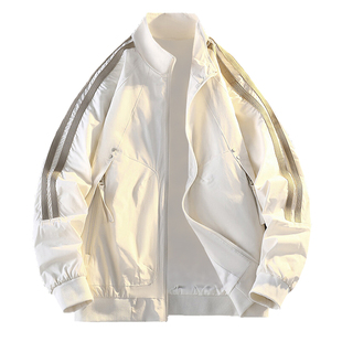 春秋款高端百搭休闲夹克设计感潮牌痞帅棒球服男立领刺绣工装外套