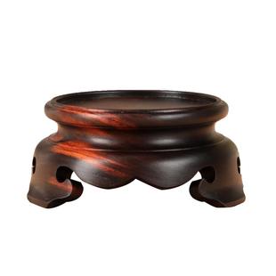 实木大红酸枝微型盆栽展示木托整木铭杯兰花杯花器核桃摆件圆底座