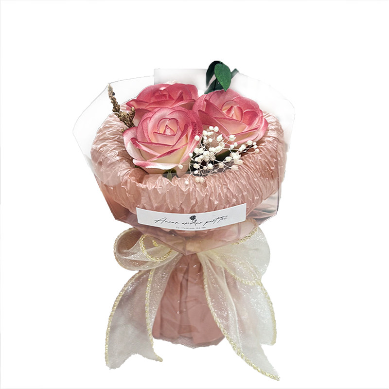 迷你小花束口袋见面花束玫瑰仿真花生日浪漫惊喜香皂花礼物送女友