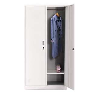 新款二门双门更衣柜员工柜铁皮职工两门柜带锁存包柜鞋柜多门柜子