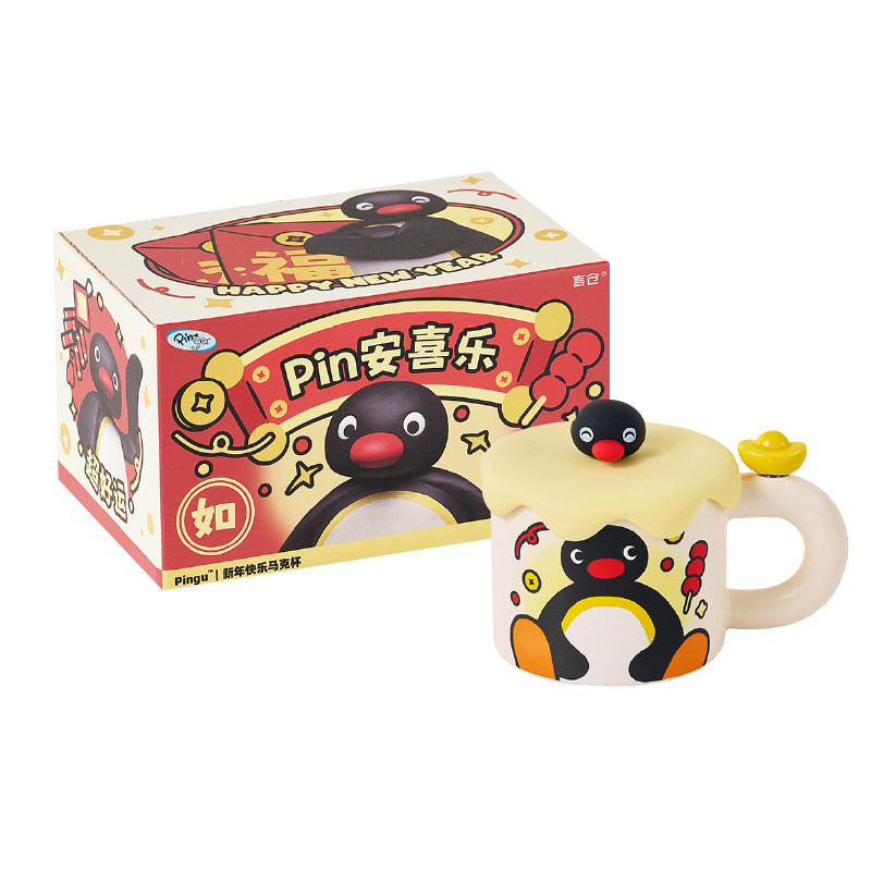 言仓Pingu企鹅马克杯陶瓷水杯早餐杯创意闺蜜情侣女生生日礼物