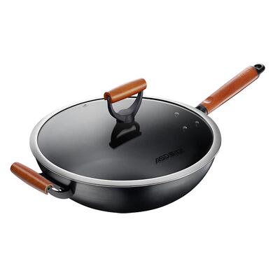 爱仕达三层铁锅尖圆底翻炒