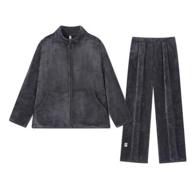 BE珊瑚绒情侣冬加厚拉链运动风