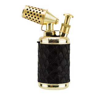 Lubinski鲁宾斯基雪茄专用打火机台式喷枪单火焰钻孔器真皮包裹