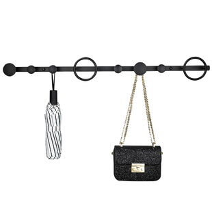 全铜实心衣帽架挂壁式入户全铜免打孔雅黑色玄关挂衣架门后挂衣钩