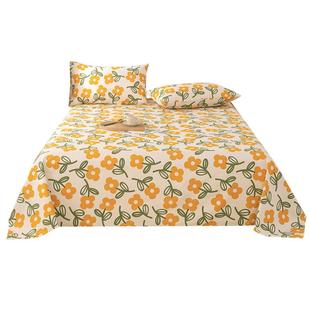 夏季纯棉老粗布床单单件棉麻亚麻凉席全棉单人学生宿舍枕套三件套