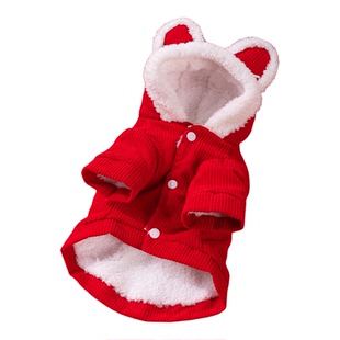 狗狗衣服新年喜庆福气醒狮保暖棉衣冬季加厚泰迪比熊猫咪连帽卫衣