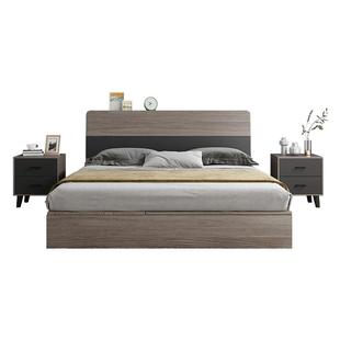 储物床现代简约1米5次卧出租房用高箱体主卧1米8双人收纳榻榻米床