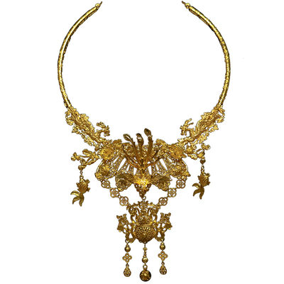 新中式秀禾项链高级复古金色