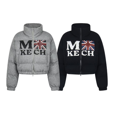 15GET美式潮牌旗帜印花棉服女