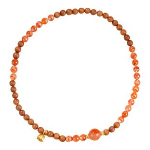 【原创设计】天然南红玛瑙手串芭比檀冰飘手链新中式双圈手工饰品