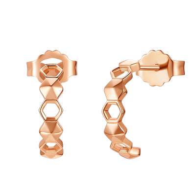 谢瑞麟18K金几何蜂巢耳环