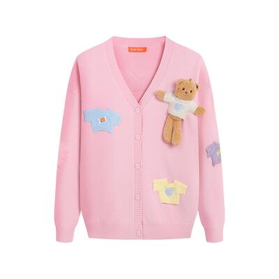 V领女士长袖针织衫开衫