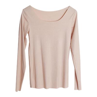 轻暖莫代尔无痕大圆领女肌底衣