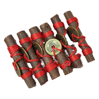 东南桃木棍五帝钱镇宅随身桃树枝