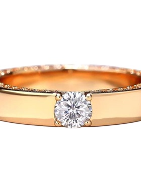 蕾迪真爱守护30分莫桑石意大利工艺情侣简约时尚百搭戒指