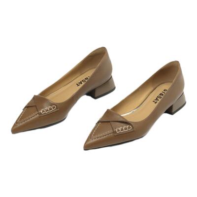 星期六通勤鞋尖头复古单鞋百搭