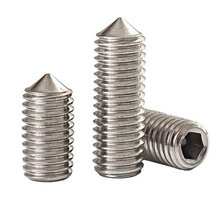 M3M4M5M6M8M10不锈钢201尖端紧定螺钉内六角无头螺丝尖头顶丝机米