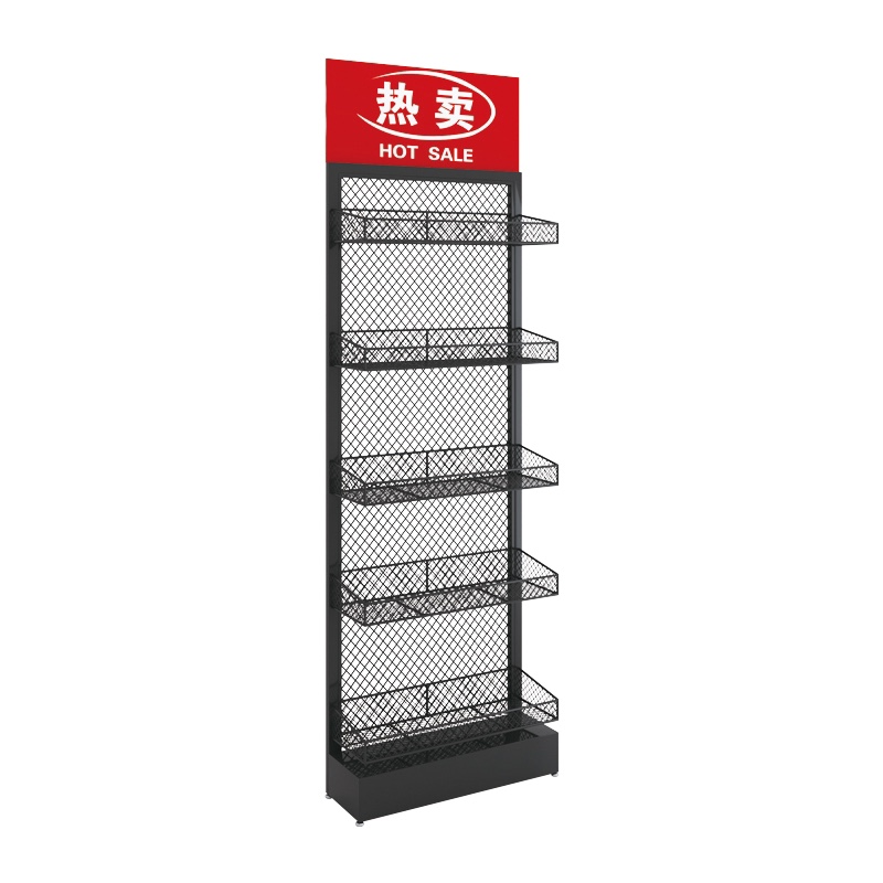 超市零食架小食品货架商场槟榔口香糖置物架药店促销展示侧面窄架