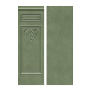 法式复古绿色卫生间仿古墙砖400x1200护墙板厨房浴室微水泥背景墙