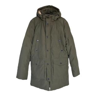 欧美单加厚大码中长款男士羽绒服深蓝色保暖外穿防寒服军绿色外套