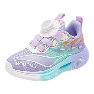 巴布豆童鞋女童纽扣运动鞋2025新款秋季校园篮球鞋女孩儿童跑步鞋
