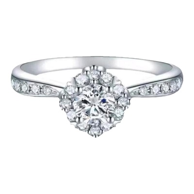 复古群镶灿若星辰白金莫桑钻戒指