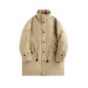 RS流石男装假两件中长款拼接羽绒服2025新款冬季男士防风保暖外套