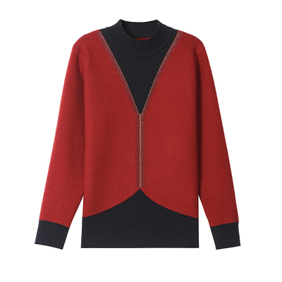 中老年妈妈装加绒加厚半高领毛衣