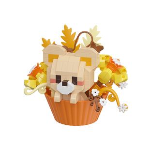 潮乐创萌宠积木公仔微颗粒益智拼装玩具男女孩桌面拼图生日礼物