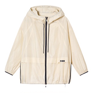 诗篇专选休闲宽松显瘦连帽撞色双拉链女风衣外套2026春季新款