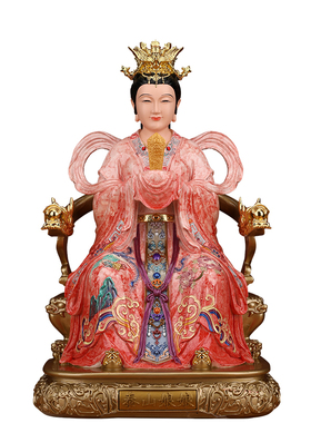 泰山娘娘神像泰山圣母老母奶奶真身树脂居家用供奉摆件碧霞元君