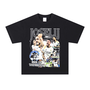 美式足球球星何塞卢复古休闲长短袖纯棉透气连帽卫衣数码直喷t恤