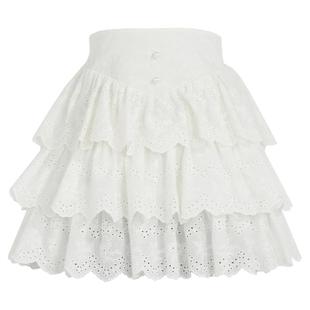 森女部落原创芭蕾风白色蕾丝蛋糕裙女百搭小个子高腰显瘦短裙夏