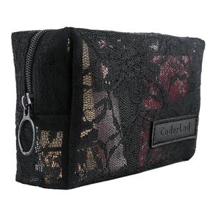 蕾丝化妆包小号便携旅行随身黑透明大容量女口红刷包洗漱收纳袋