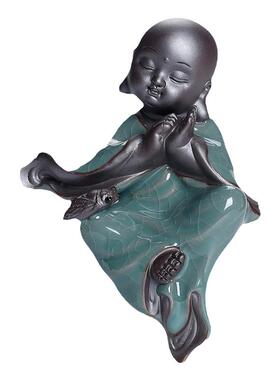 创意哥窑小和尚家居桌面装饰摆设