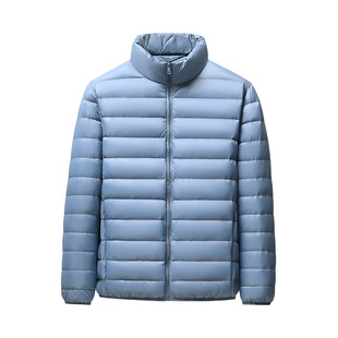 拉夏贝尔立领轻薄羽绒服男2025年新款修身运动短款鸭绒保暖外套